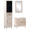 vidaXL Juego de muebles de ba&ntilde;o con caj&oacute;n 3 pcs Madera de mango maciza