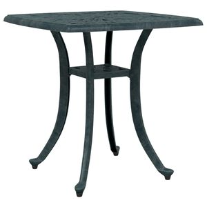 vidaXL Mesa de jard&iacute;n aluminio fundido verde 53x53x53 cm