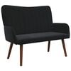 vidaXL Sof&aacute; de 2 Plazas Negro 115 x 61 x 87 cm Terciopelo