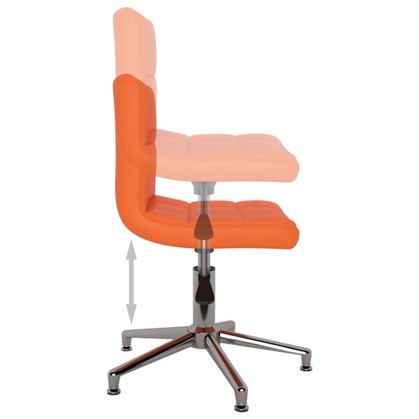 vidaXL Silla de comedor giratoria de cuero sint&eacute;tica naranja