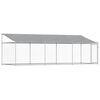 vidaXL Jaula de perros techo y puerta acero galvanizado gris 6x2x2 m