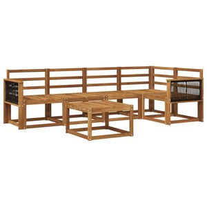 vidaXL Conjunto de sof&aacute;s de exterior 6 pcs Natural