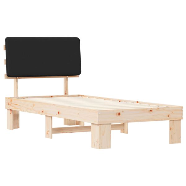 vidaXL Estructura de Cama con Cabecera Tapizada Negro 80 x 200 cm