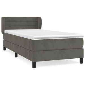 vidaXL Cama box spring con colch&oacute;n terciopelo gris oscuro 80x200 cm