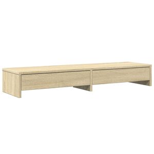 vidaXL Soporte para monitor con cajones Roble Sonoma 100x27x15 cm Madera de ingenier&iacute;a