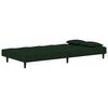 vidaXL Sof&aacute; cama de 2 plazas con dos almohadas terciopelo verde oscuro