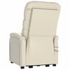 vidaXL Sill&oacute;n de masaje elevable cuero sint&eacute;tico blanco crema