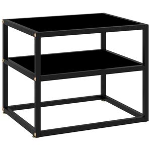 vidaXL Mesa de consola negro vidrio templado 50x40x40 cm