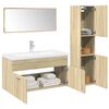 vidaXL Set de muebles de ba&ntilde;o 3 pzas madera contrachapada roble Sonoma