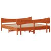 vidaXL Cama sin colch&oacute;n madera maciza de pino marr&oacute;n cera 200x200 cm