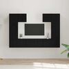 vidaXL Conjunto de mueble de TV 7 pcs Roble Negro Madera de ingeniería