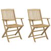 vidaXL Sillas de jard&iacute;n plegables 2 uds madera acacia 54x61x88 cm