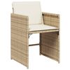 vidaXL Set comedor de jard&iacute;n 9 pzas con cojines rat&aacute;n sint&eacute;tico beige