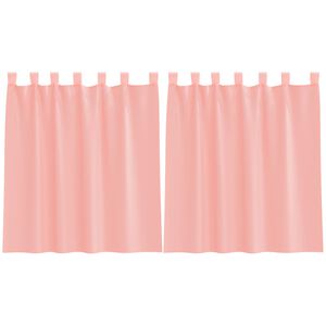vidaXL Cortinas de gasa con trabillas 2 uds rosa 140x140 cm