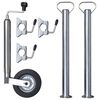 vidaXL Rueda jockey de remolque con 2 soportes 1 abrazadera dividida