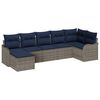 vidaXL Conjunto de sof&aacute; de jard&iacute;n 7 uds. Gris rat&aacute;n sint&eacute;tico