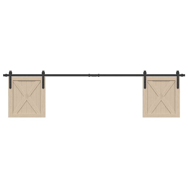 vidaXL Kit de puerta corredera de armario acero carbono 213 cm