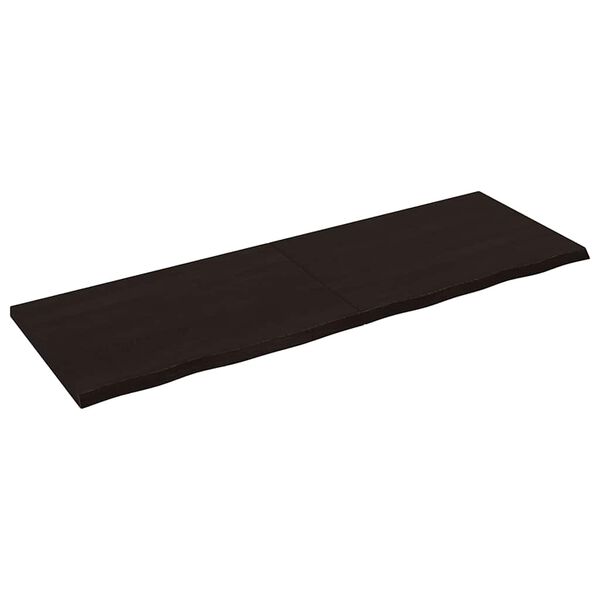 vidaXL Estante pared madera roble tratada marr&oacute;n oscuro 180x60x(2-4)cm