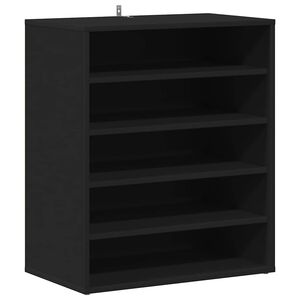 vidaXL Zapatero de madera contrachapada negro 60x35x70 cm