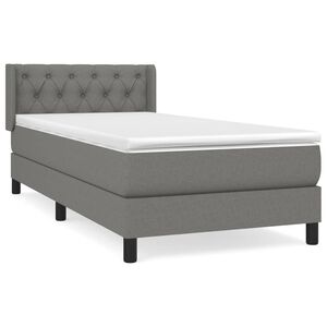 vidaXL Cama box spring con colch&oacute;n tela gris oscuro 80x200 cm
