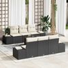 vidaXL Conjunto de sof&aacute;s de jard&iacute;n 7 pcs Negro rat&aacute;n sint&eacute;tico