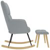 vidaXL Sillón mecedora con taburete tela gris claro