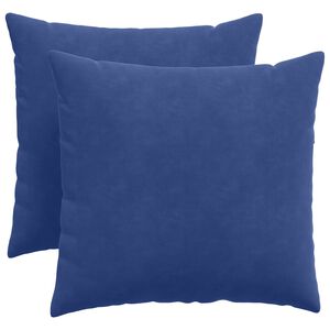 vidaXL Cojines de sof&aacute; 2 pcs Azul Polic&iacute;a 50 x 50 cm Tela de pana