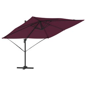 vidaXL Parasol Roma Rojo 286 x 285 x 265 cm Poliéster y Aluminio