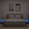 vidaXL Mesitas de noche de pared con luces LED 2 unidades blanco