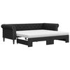 vidaXL Sof&aacute; cama nido con colch&oacute;n cuero sint&eacute;tico negro 90x200 cm