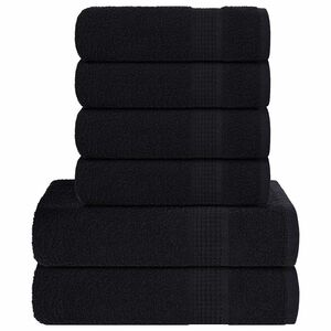 vidaXL Juego de toallas FROGN 6 piezas negro 360 g/m&sup2;
