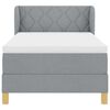 vidaXL Cama tipo Box Spring con colch&oacute;n Gris claro 100 x 200 cm tela