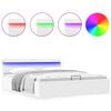 vidaXL Cama canap&eacute; hidr&aacute;ulica con LED sin colch&oacute;n blanco 160x200 cm