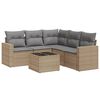 vidaXL Juego de sof&aacute;s jard&iacute;n con cojines 6 pzas rat&aacute;n sint&eacute;tico beige