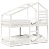 vidaXL Cama litera con techo madera maciza de pino blanco 90x190 cm