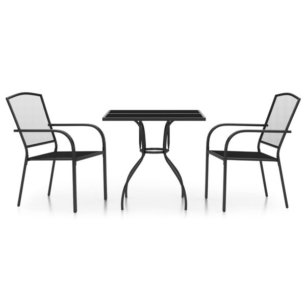 vidaXL Juego de comedor de jard&iacute;n 3 piezas acero gris antracita