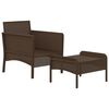 vidaXL Set muebles de jardín 2 piezas y cojines ratán sintético marrón