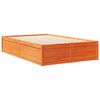 vidaXL Cama con estanter&iacute;a sin colch&oacute;n madera maciza marr&oacute;n 120x200cm