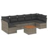 vidaXL Set de sof&aacute;s de jard&iacute;n 8 pzas y cojines rat&aacute;n sint&eacute;tico gris