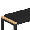 vidaXL Coj&iacute;n de banco Cuero sint&eacute;tico Negro Profundidad 35 cm