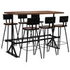 vidaXL Juego de mesa alta y taburetes 7 piezas madera maciza reciclada