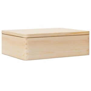vidaXL Caja de madera con tapa madera maciza de pino 40x30x13 cm