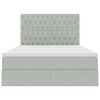 vidaXL Cama con almacenamiento y colch&oacute;n Gris Claro 140 x 200 cm