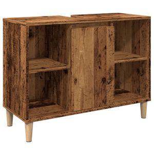 vidaXL Mueble de ba&ntilde;o madera de ingenier&iacute;a envejecida 80x33x60 cm