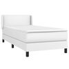 vidaXL Cama box spring con colchón cuero sintético blanco 100x200 cm