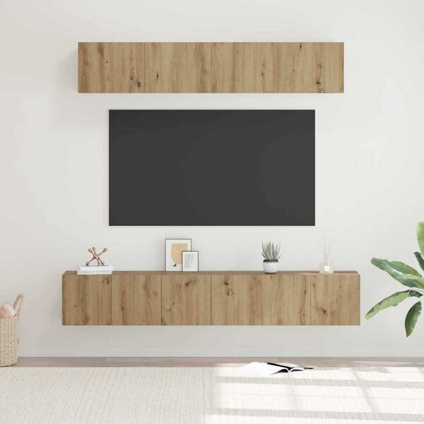 vidaXL Conjunto de mueble de TV 5 pcs Roble artesanal