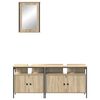 vidaXL Juego de muebles de ba&ntilde;o 3 pcs Marr&oacute;n Madera contrachapada