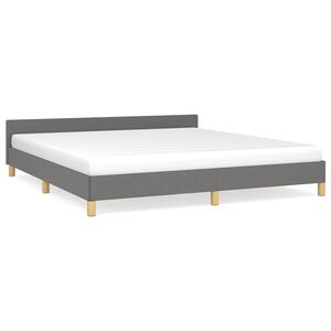 vidaXL Cama sin colch&oacute;n de tela gris oscuro 160x200 cm