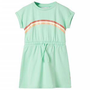 Vestido infantil con cordón verde chillón 128