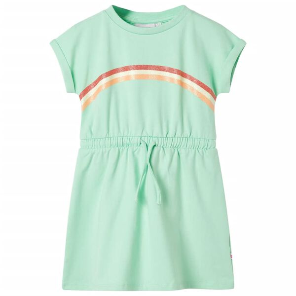 Vestido infantil con cord&oacute;n verde chill&oacute;n 128